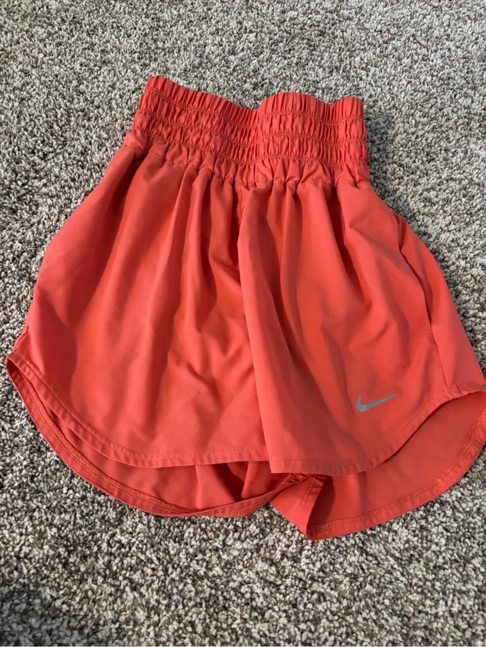 Nike Women's One Dri-FIT Ultra High-Waisted 3" Brief-Lined Shorts- Coral